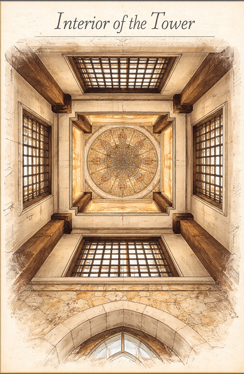Interior tower design detail of the new St. Anthony of Padua Church