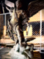 Statue of St. Michael the Archangel recovered from the St. Anthony of Padua Church fire.