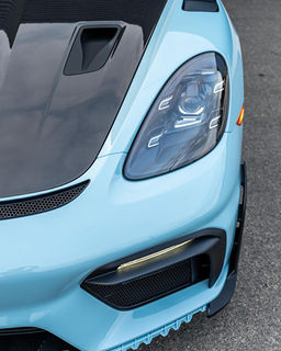 Front close up of Porsche GT4 RS fully covered with XPEL paint protection film by G19 Graphics Edmonton.