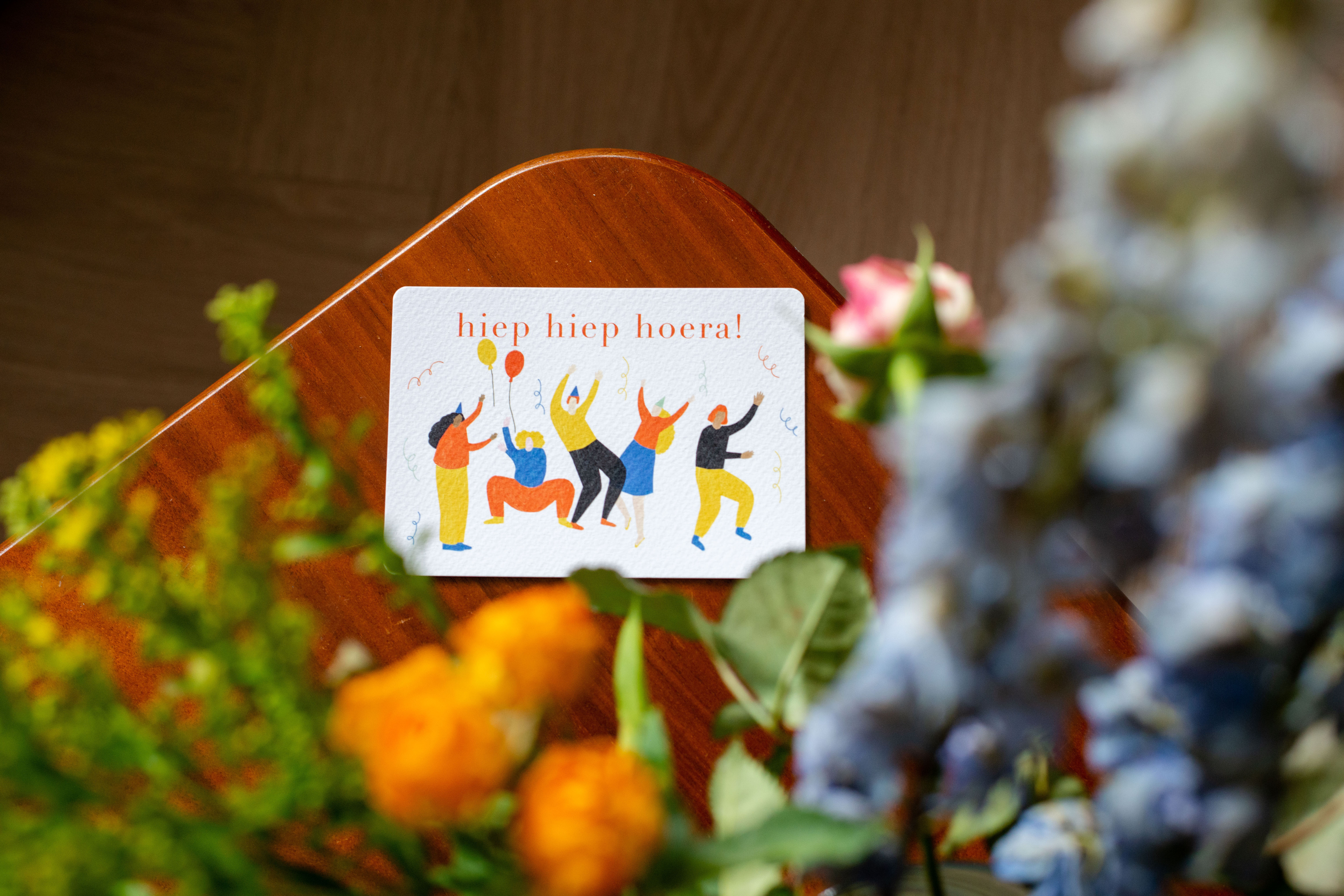 Postkaart: Hiep hiep hoera