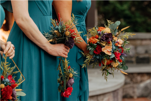 bridesmaids at ceremony