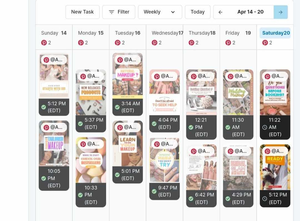 Creating and executing well-structured social media content calendars.