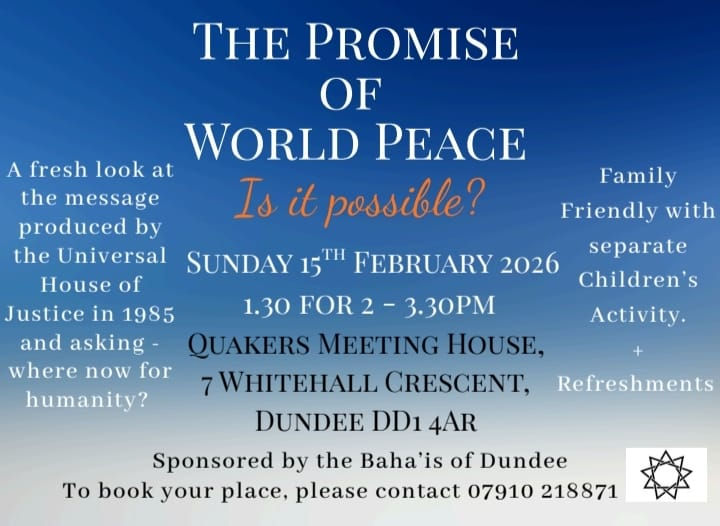 The Promise of World Peace: A Timely Conversation in Dundee