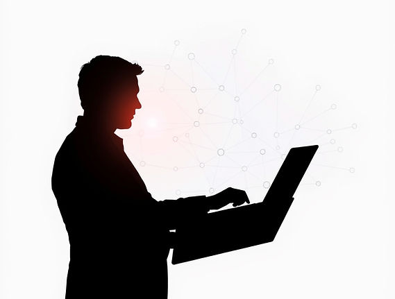 Silhouette or profile of a professional analyzing a network or cloud map.jpg