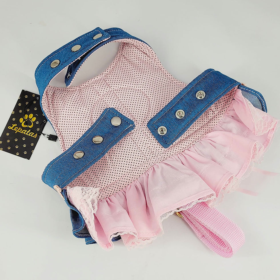 Miniatura: Peitoral Jeans rosa-ursinha