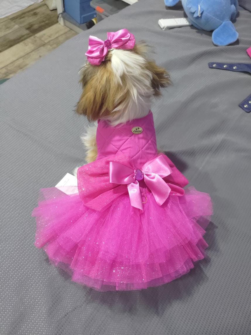 Miniatura: Vestido Barbie rosa Pink com Guia