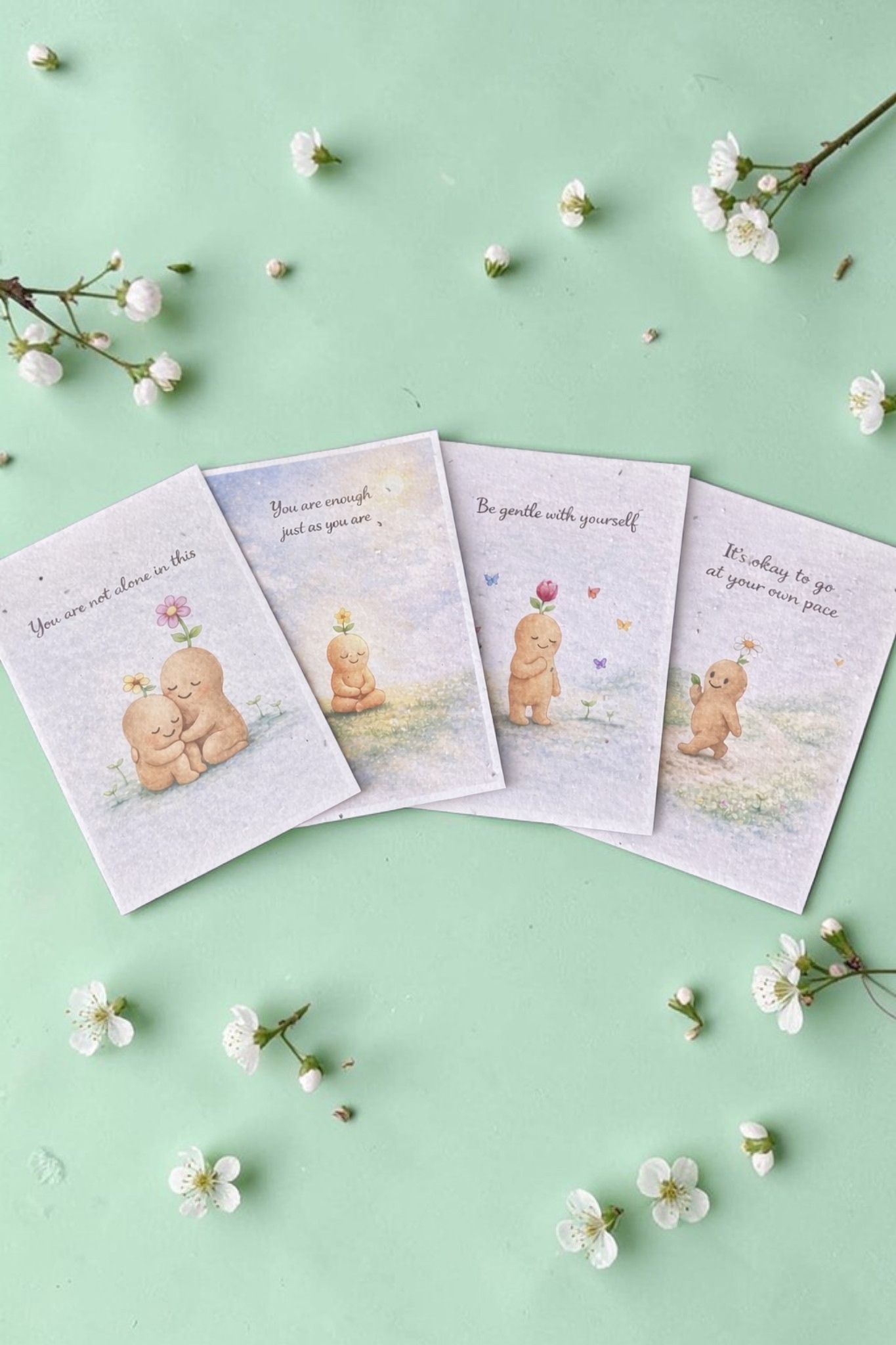 Set of 4 Plantable Affirmation Cards