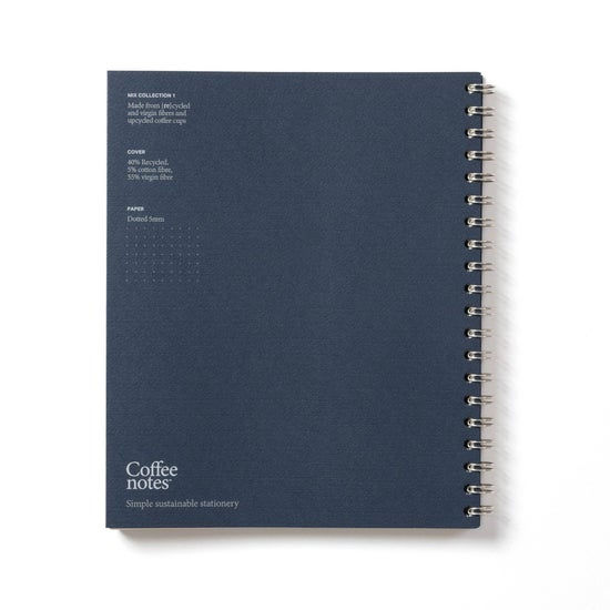 Thumbnail: COFFEENOTES Wirebound Notebook Grande (Plain) Navy