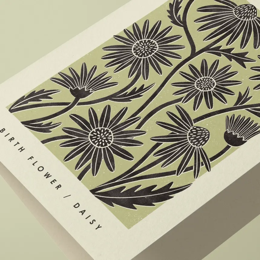 Thumbnail: BIRD & CO April Daisy Birth Flower Greeting Card