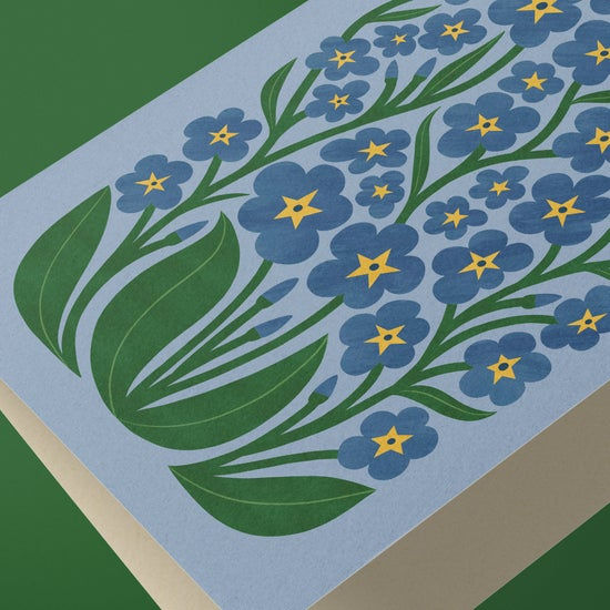 Thumbnail: BIRD & CO Bluebell Modern-Retro Floral Greeting Card