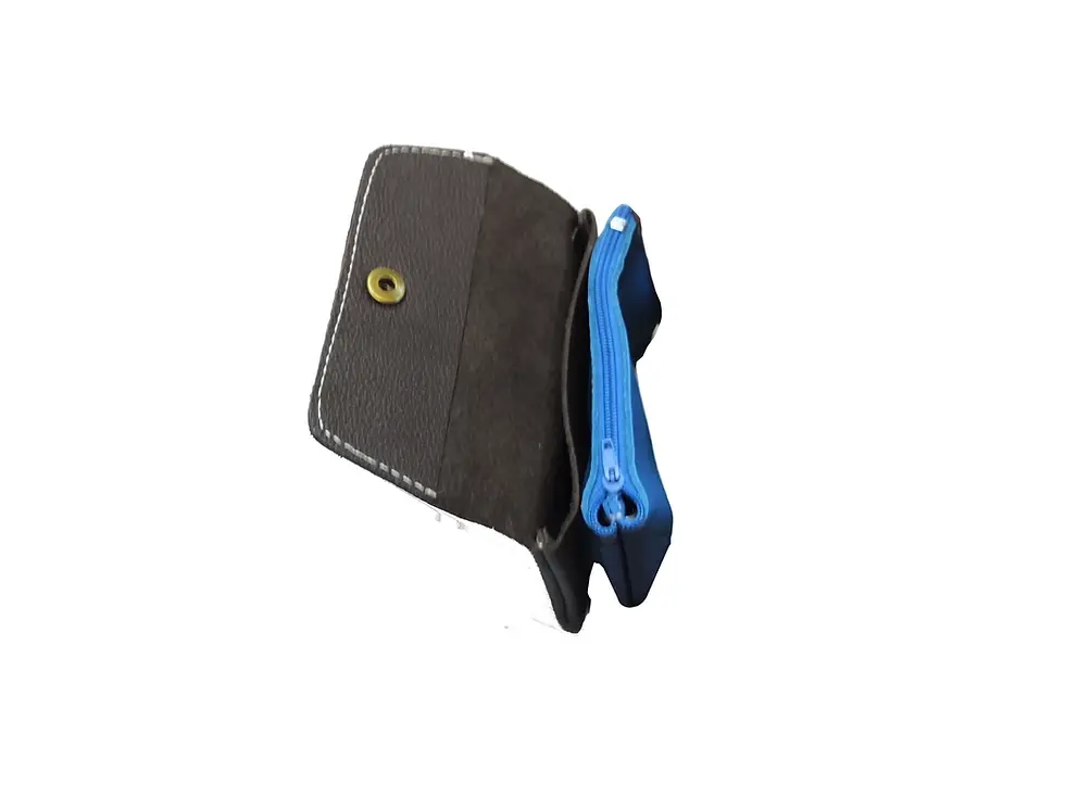 Thumbnail: ROYAL MARAIS Leather Purse Grey & Green