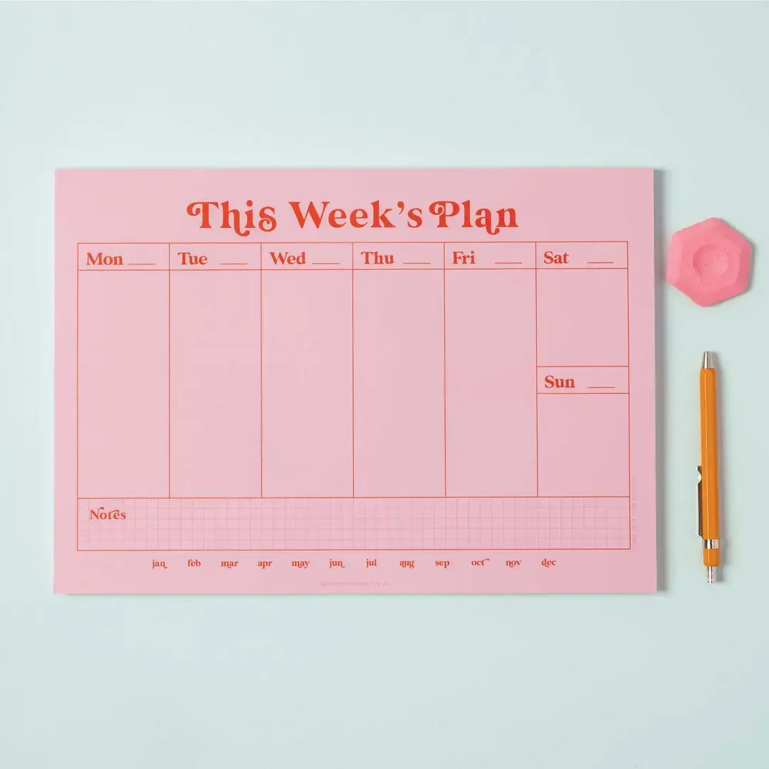 GOOD TUESDAY Pink & Red Weekly Planner