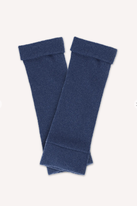 TURTLE DOVES Cashmere Denim Blue Gloves