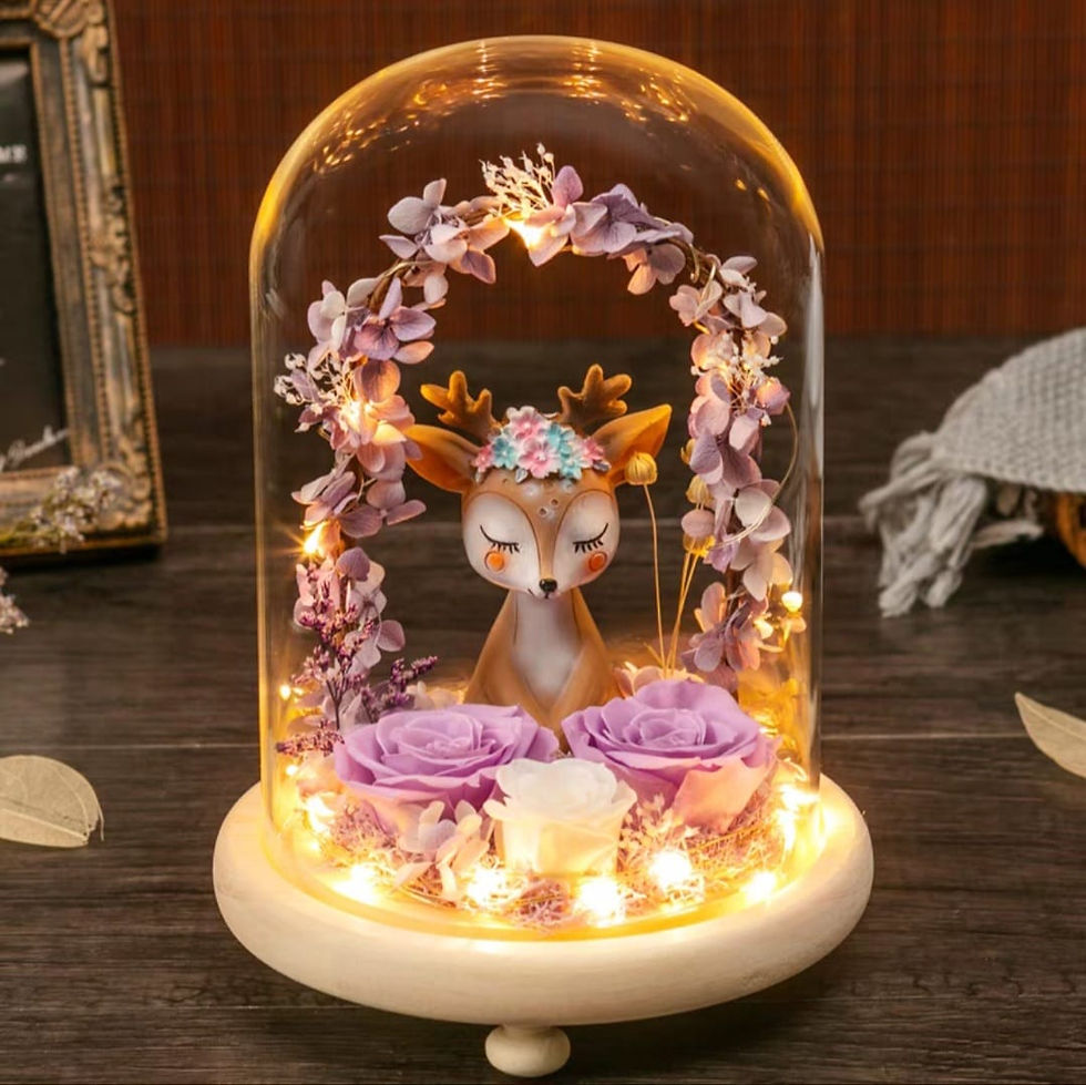 Thumbnail: Enchanted Forest Fawn Bloom Preserved Rose Flower