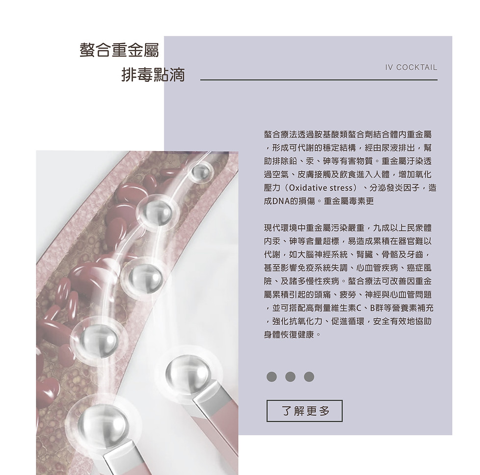 螯合重金屬排毒點滴說明