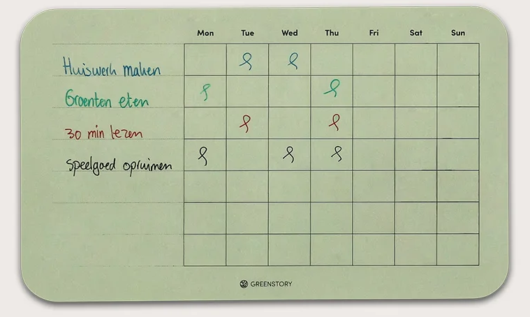 beloningsbord met enkele taken