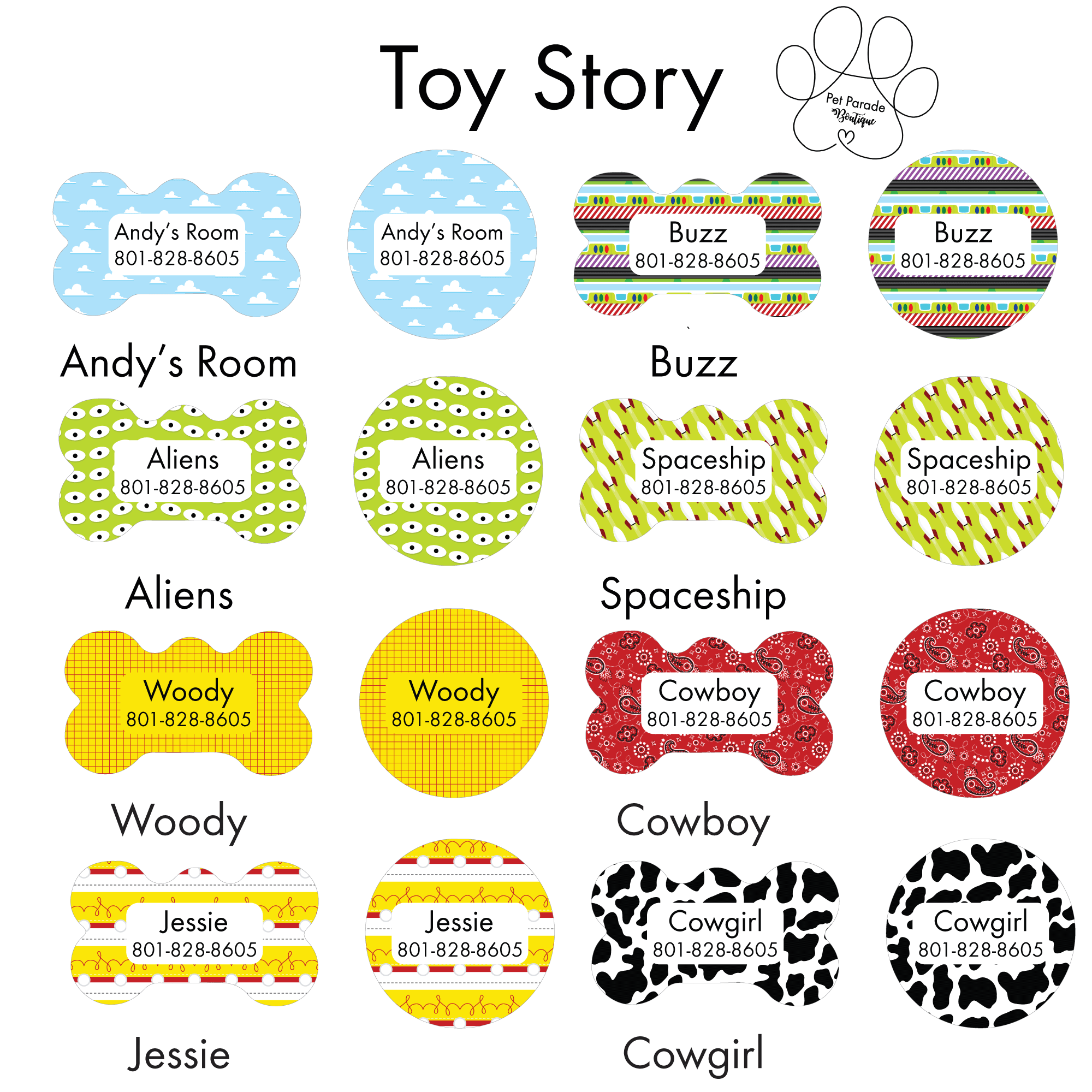 Thumbnail: Toy Story Pet IDs, Dog Tags, Cat Tags