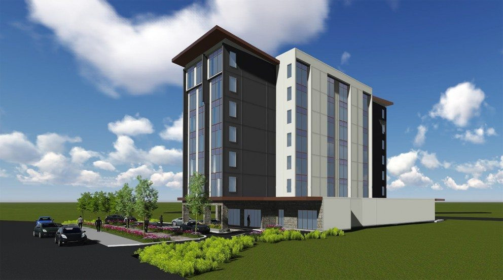 Artist view of the Lower Hutt Sebel Hotel, which low impact foundation system is now installed