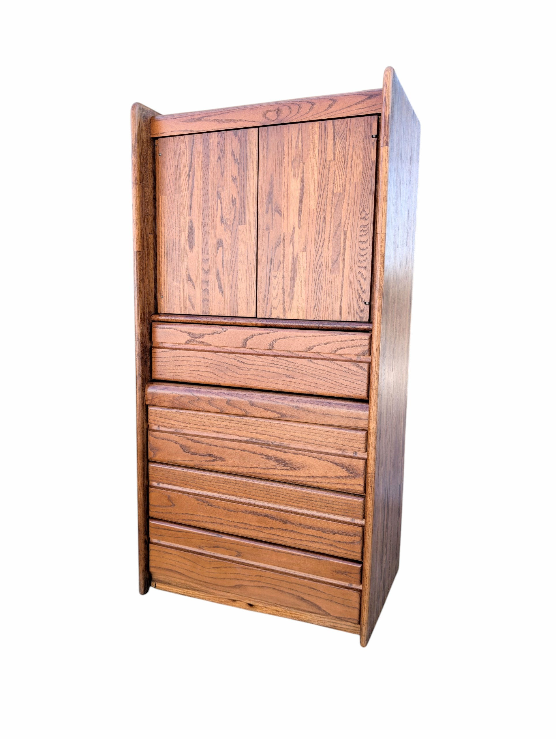 Vintage Post Modern Oak Dresser Chest