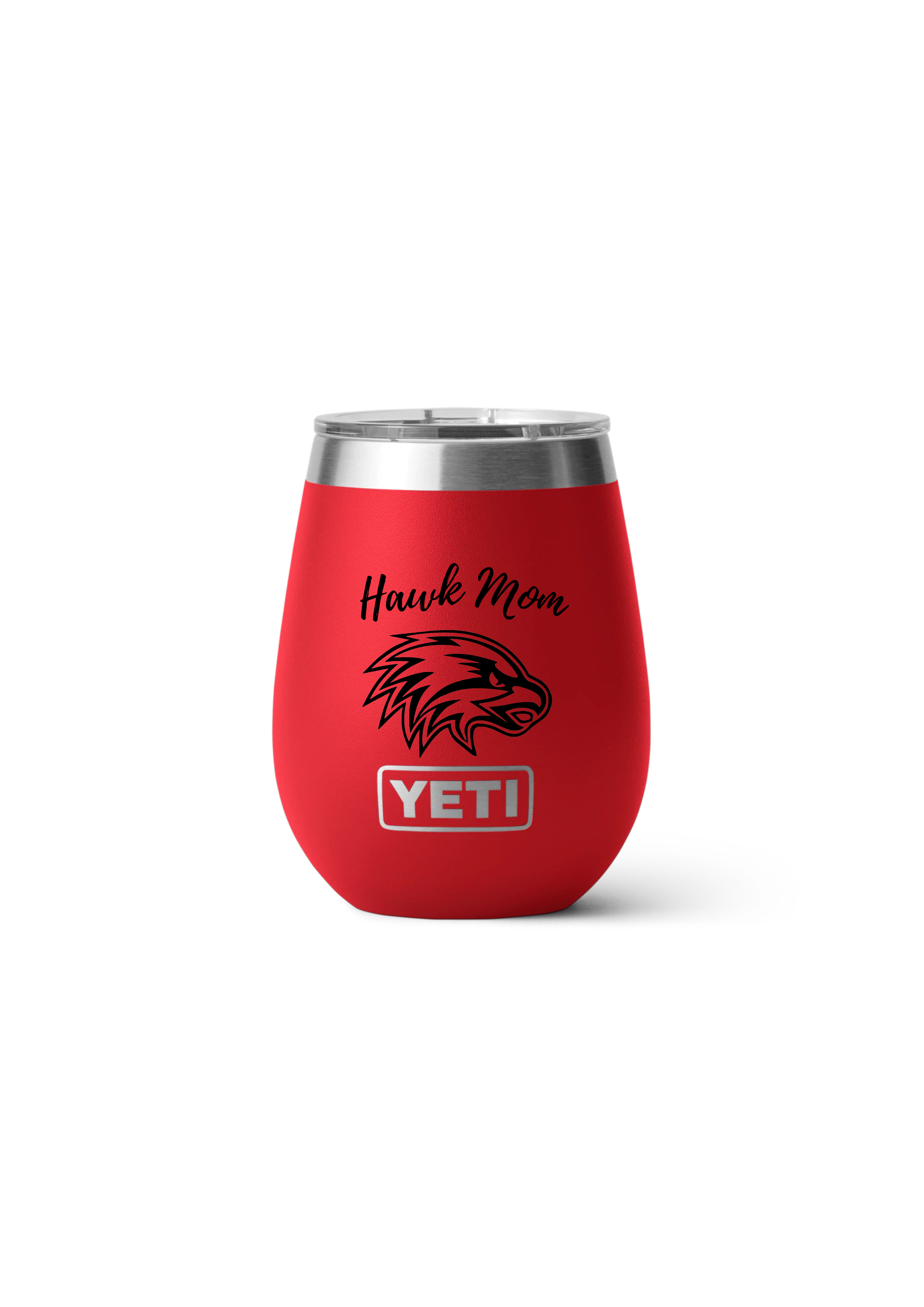 Red "Hawk Mom" Wine Tumbler