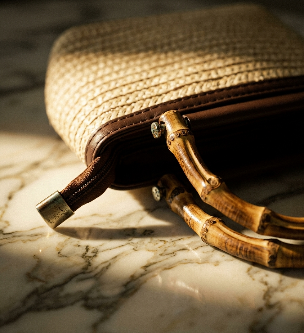 Thumbnail: Bamboo Handle Shoulder Bag