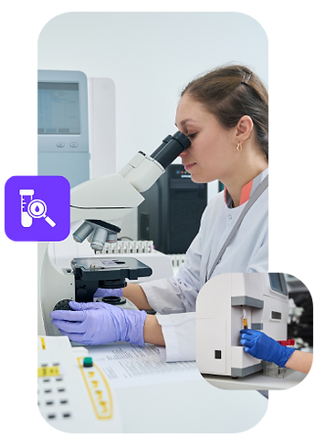 Profesional realizando análisis de laboratorio
