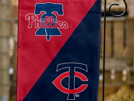 Show Your Team Spirit with the Phillies vs Twins House Divided Flag!