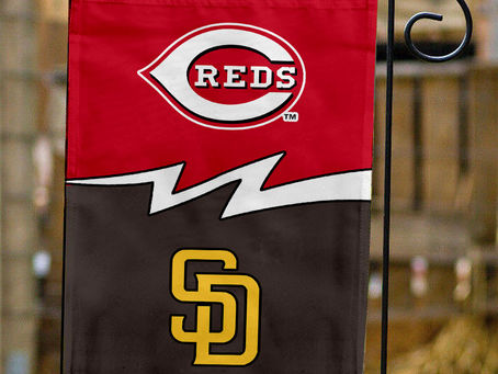 Show Your Team Spirit with the Reds vs Padres House Divided Flag!