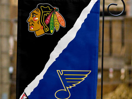 Show Your Team Spirit with the Blackhawks vs Blues House Divided Flag!