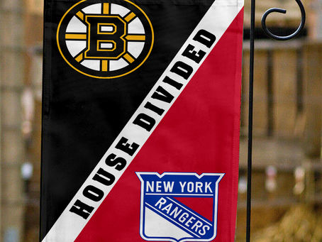 Show Your Team Spirit with the Bruins vs Rangers House Divided Flag!