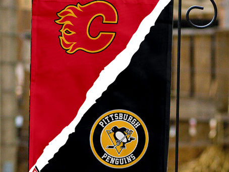 Show Your Team Spirit with Flames vs Penguins House Divided Flag!