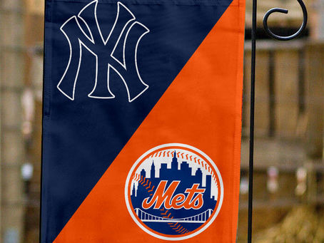 Let Your Team Spirit Fly High with the Yankees vs Mets House Divided Flag!