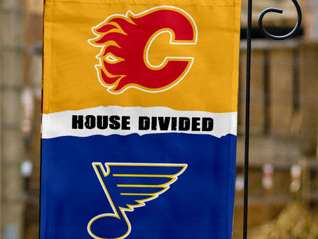 Show Your Team Spirit with the Flames vs Blues House Divided Flag!
