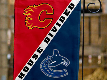 Flames vs Canucks House Divided Flag: Show Your Team Spirit in Style!