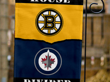 Show Your Team Spirit with Bruins vs Jets House Divided Flag!