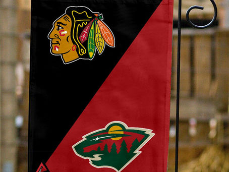 Show Your Team Spirit with the Blackhawks vs Wild House Divided Flag!