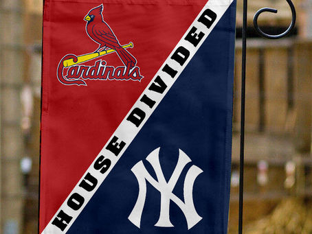 Show Your Team Spirit with the Cardinals vs Yankees House Divided Flag!