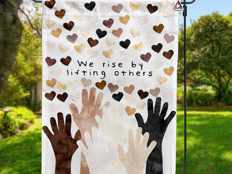 Spread Love and Equality with Our "We Rise By Lifting Others" Flag