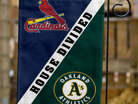 Show Your Team Spirit with the Cardinals vs Athletics House Divided Flag