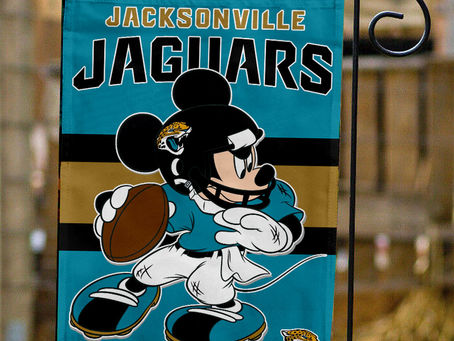 Introducing the Jacksonville Jaguars x Mickey Football Flag: A Must-Have for NFL Fans!