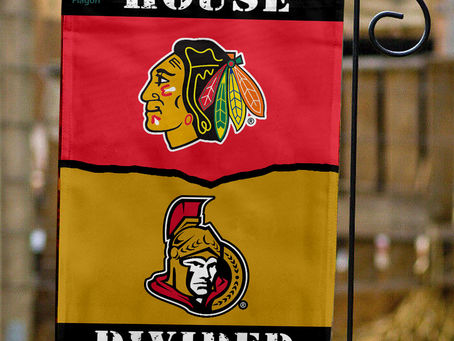 Show Your Team Spirit with the Blackhawks vs Senators House Divided Flag!