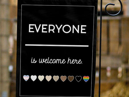 Welcome Everyone with the Progress Pride Flag