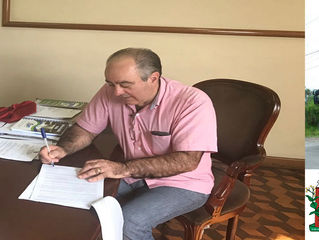 Prefeito de Major Vieira assina convênio para aquisição de caminhão coletor e compactador de lixo
