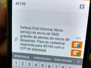 Defesa Civil de SC terá serviço de alerta via SMS para 20 cidades