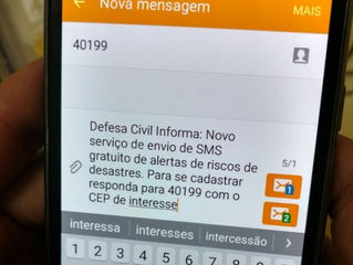 Três Barras terá serviço de alerta da Defesa Civil via SMS, a partir de fevereiro