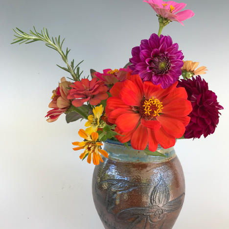 Ladyslipper and Heron - Vase
