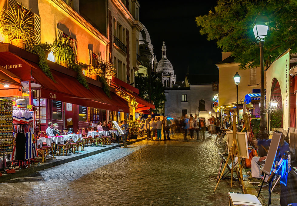 Dining, shopping, broconte, antiques, artists in Montmartre