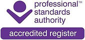 Logo for the Professional Standards Authority Accredited Register