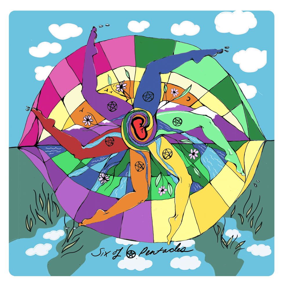 Six of Pentacles Meaning - Mother Tarot Minor Arcana Card #6