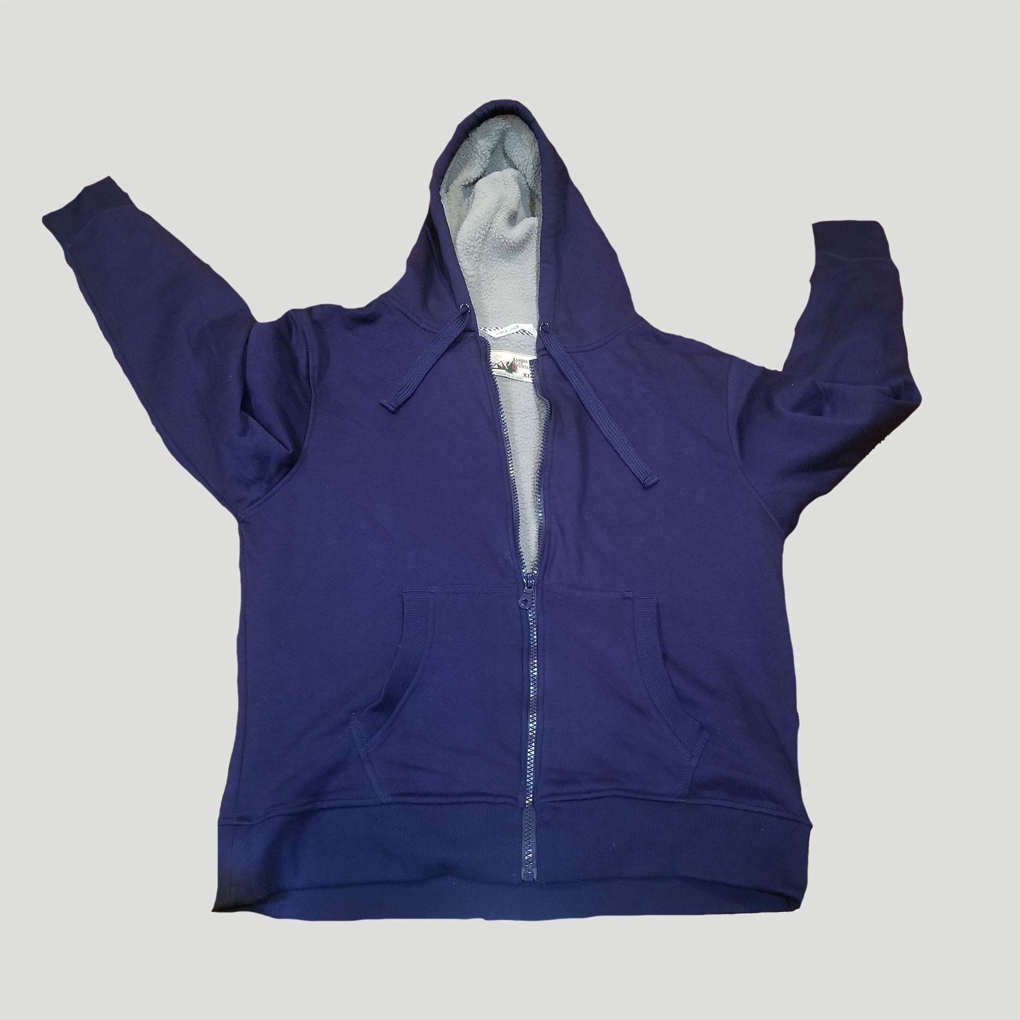 Sherpa Lined Hoodie - Blue